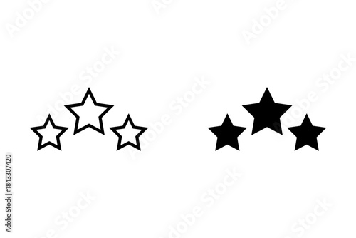 Three stars white background. This captivating artwork embodies simplicity and sophistication, making it a perfect addition to any modern or minimalist decor.