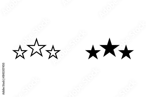 Three stars white background. This captivating artwork embodies simplicity and sophistication, making it a perfect addition to any modern or minimalist decor.