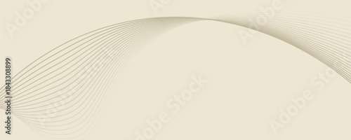Abstract background with lines and waves. Web banner size. Element for design. Vector background for brochure, booklet, flyer, poster. Brown and beige gradient. Coffee, cafe eps10