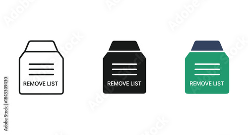 Remove list icon set in various colors