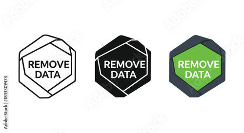 Remove data icons set for secure deletion