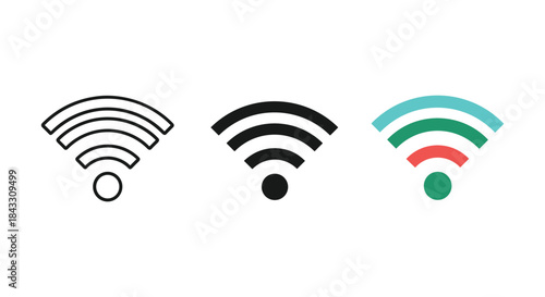Wifi signal icons in different styles