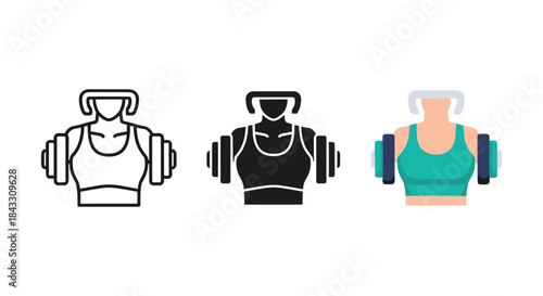 Woman lifting dumbbells in different styles