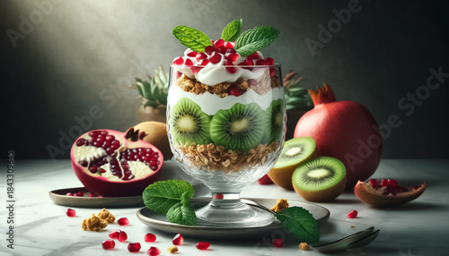 Tropical Elegance - Sophisticated Fruit Parfait Ensemble
