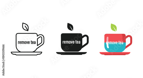 Remove tea cup logo design collection