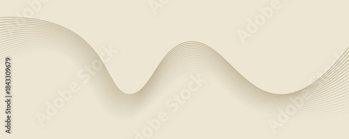 Abstract background with lines and waves. Web banner size. Element for design. Vector background for brochure, booklet, flyer, poster. Brown and beige gradient. Coffee, cafe eps10