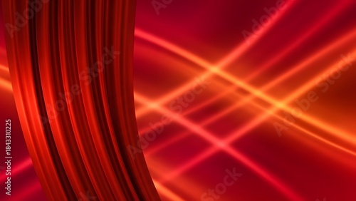 Dynamic Red and Orange Light Trails Abstract Background.