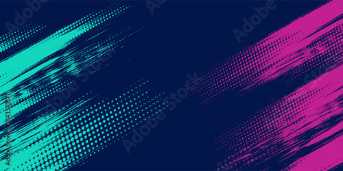 Vector halftone gradient effect. Vibrant abstract background. Retro 80's style colors and textures.