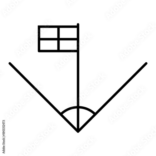 corner flag line icon with editable stroke