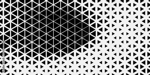 Abstract geometric black and white graphic design triangle halftone pattern