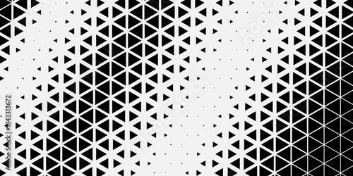 Abstract geometric black and white graphic design triangle halftone pattern