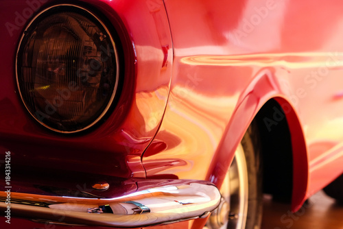 Detail of a classic american car, close-up.