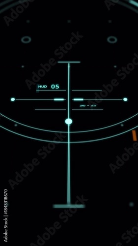 Futuristic digital heads up display glowing blue lines,vertical video