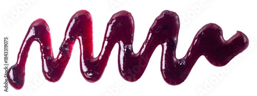 Tableau sur toile Isolated blackberry jam spread on white background
