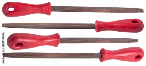 Isolated red file set on a white background