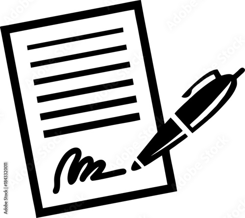 Document With A Pen Signature Icon