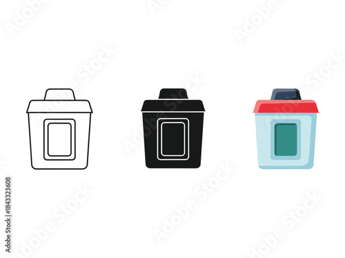Three different colored takeaway coffee cups