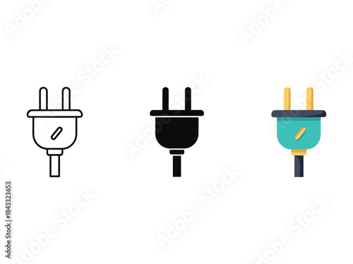 Different styles of electrical plugs