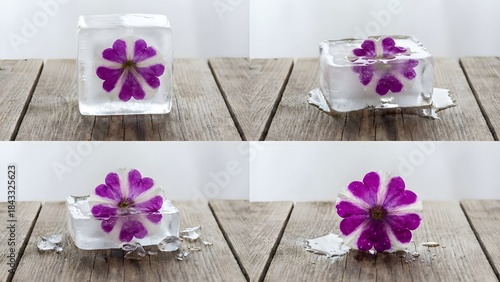 Decorative Purple Flower Arrangement on White Base.