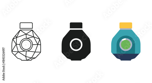 Three different bottle designs with unique styles