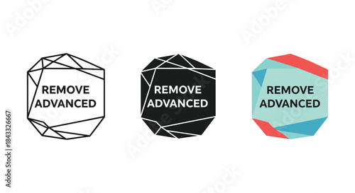 Remove advanced geometric shapes with different colors and designs