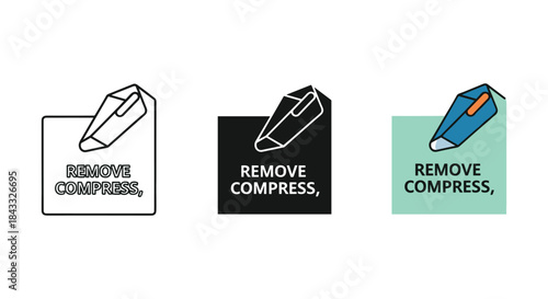 Remove compress icon set with different color variations