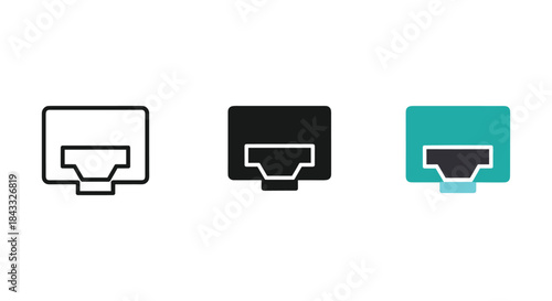 Ethernet port icons in different styles