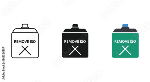 Remove iso battery icons in different colors and styles