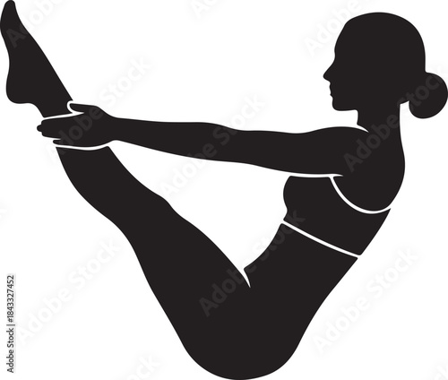 Yoga Tree Pose Silhouette – Balanced Meditation & Fitness Vector