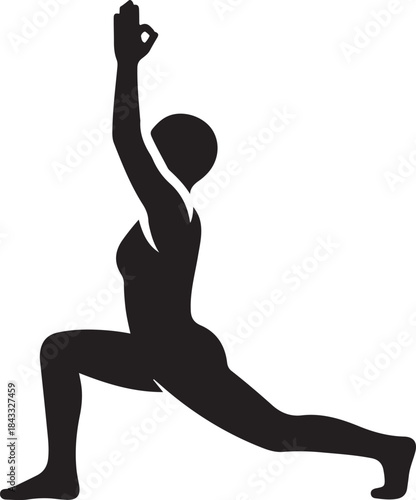 Yoga Tree Pose Silhouette – Balanced Meditation & Fitness Vector
