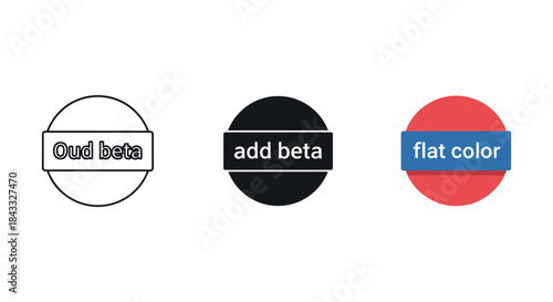 Collection of different style circle logos with text labels