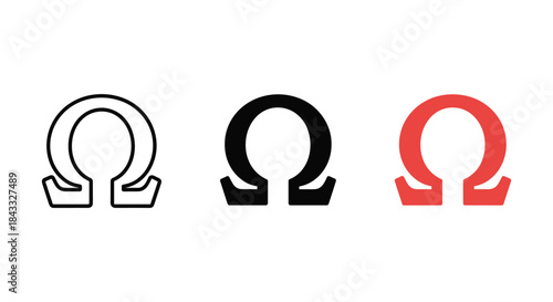 Omega symbol logo design variations