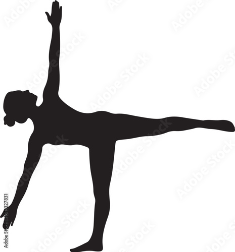 Yoga Tree Pose Silhouette – Balanced Meditation & Fitness Vector