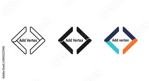 Add vertex logo design variations on white background