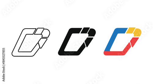 Modern logo design variations on white background