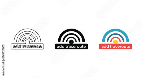 Add traceroute logo designs in different styles