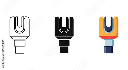 Three forklift attachment icons in different styles