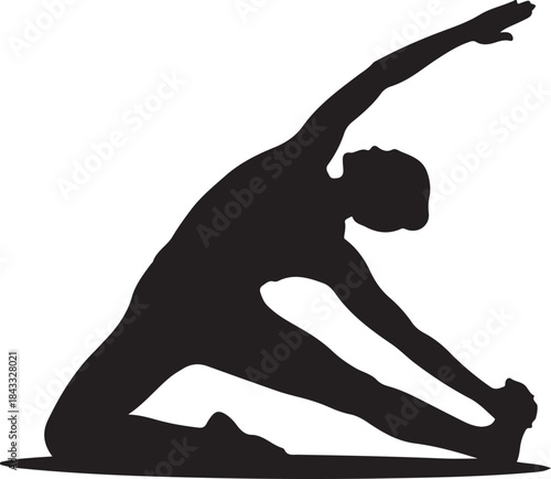 Yoga Tree Pose Silhouette – Balanced Meditation & Fitness Vector