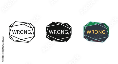 Error indication with geometric shapes and wrong label