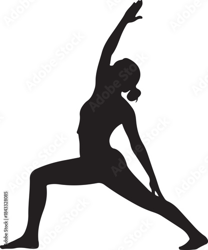 Yoga Tree Pose Silhouette – Balanced Meditation & Fitness Vector