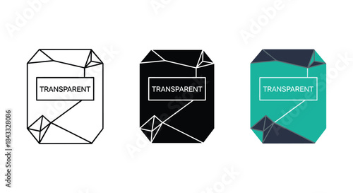 Transparent gemstone illustration set