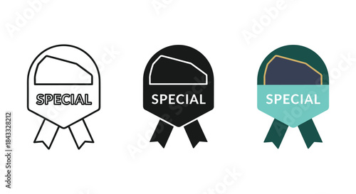 Set of special badge icons in different styles