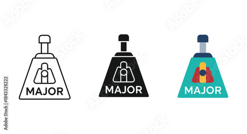 Major alert icon set for notification and warning