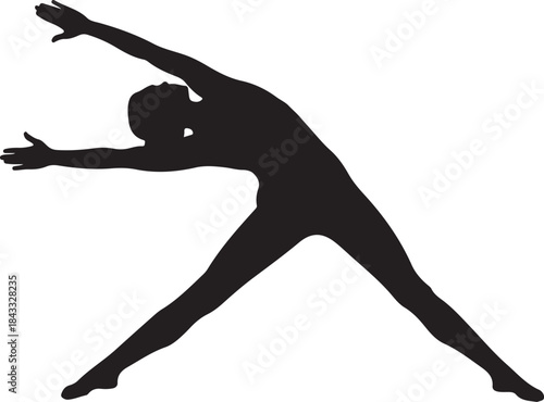 Yoga Tree Pose Silhouette – Balanced Meditation & Fitness Vector