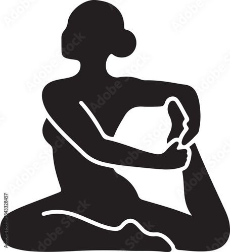 Yoga Tree Pose Silhouette – Balanced Meditation & Fitness Vector
