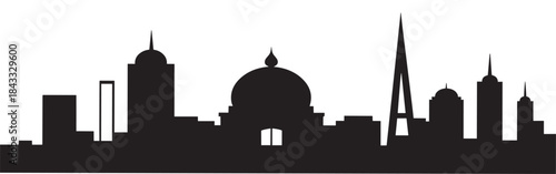 delhi city skyline silhouette isolated on a white background