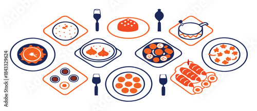 delicious dinner party festive food elegant table setting