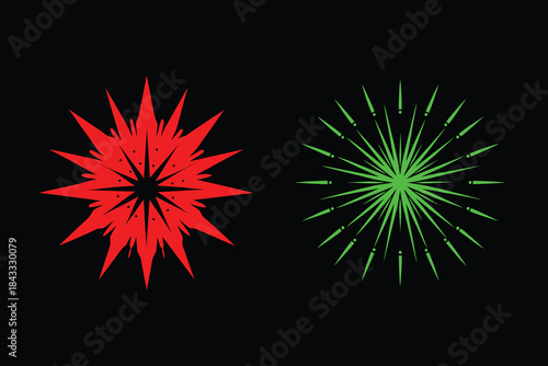 Fireworks Burst Splash Silhouette Graphic – New Year Festive Celebration Vector Design