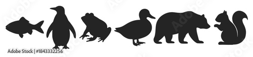 silhouette animal icon collection 