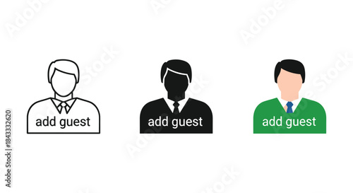 Add guest user profile illustration set